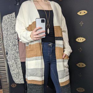 Long Striped Cardigan